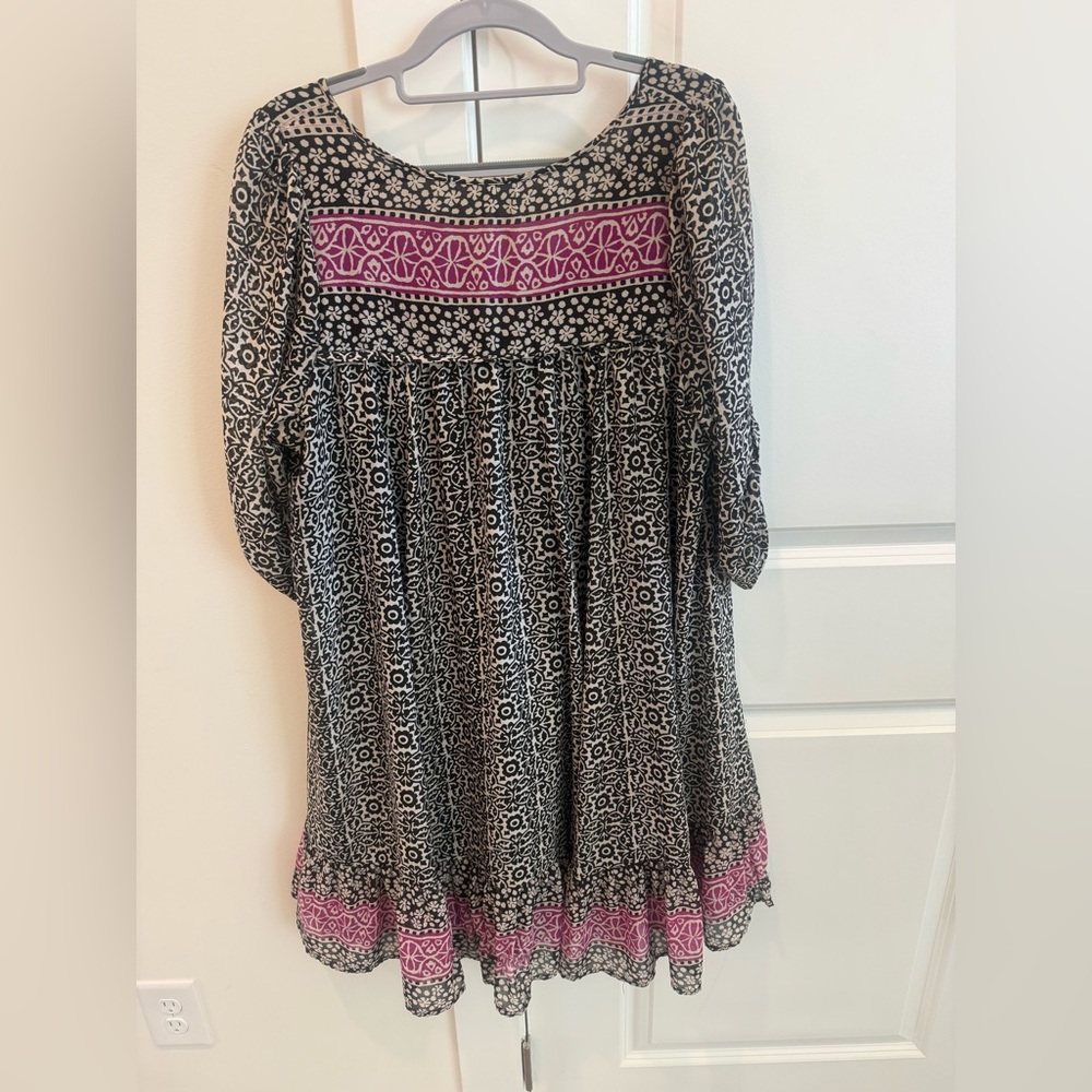 Free People Penny Lane Babydoll
Tunic Dress Boho Print Chiffon Pockets Size L - Picture 5 of 12